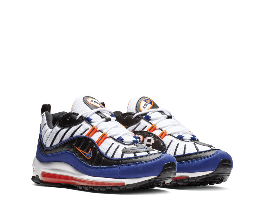 Nike Air Max 98 White Deep Royal Blue Total Orange Black CD1536 100