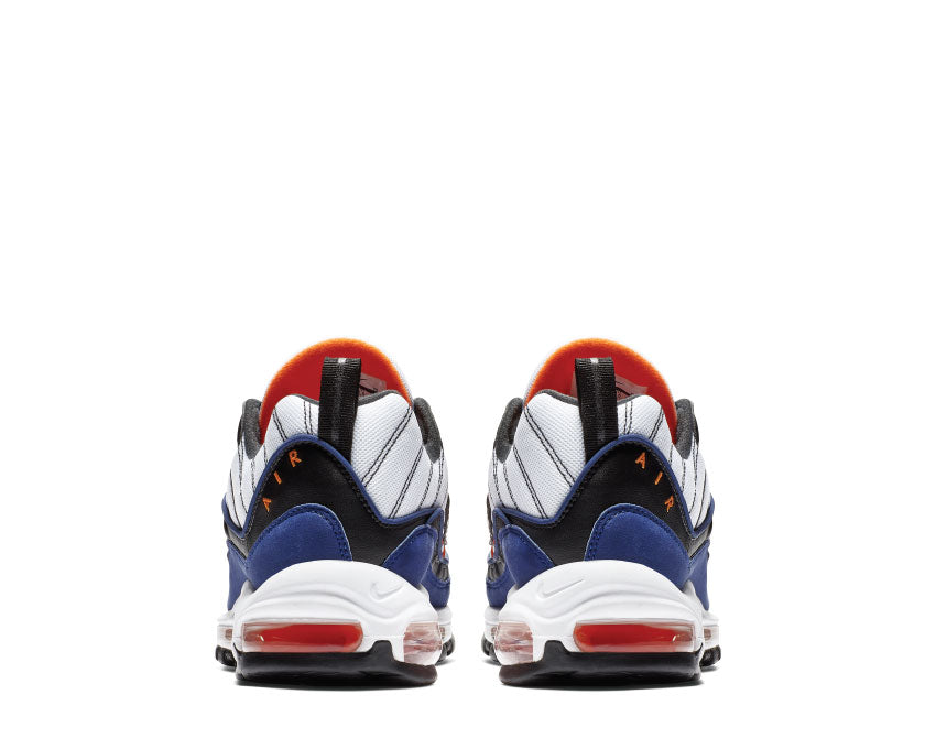 Nike Air Max 98 White Deep Royal Blue Total Orange Black CD1536 100