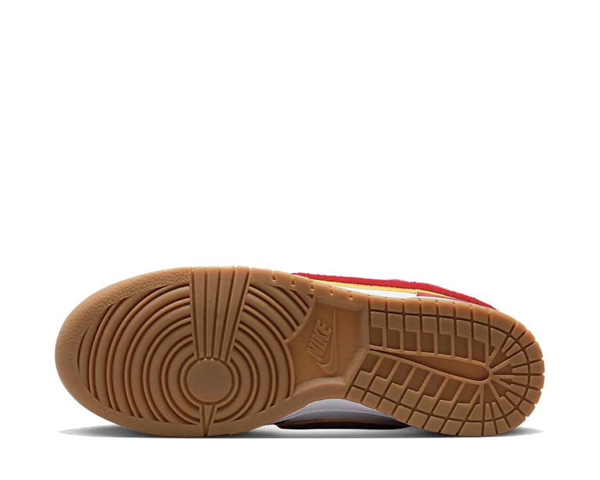 Nike Dunk HI Retro University White / Gym Red - Yellow Ochre - Gum Med Brown DR8805-101
