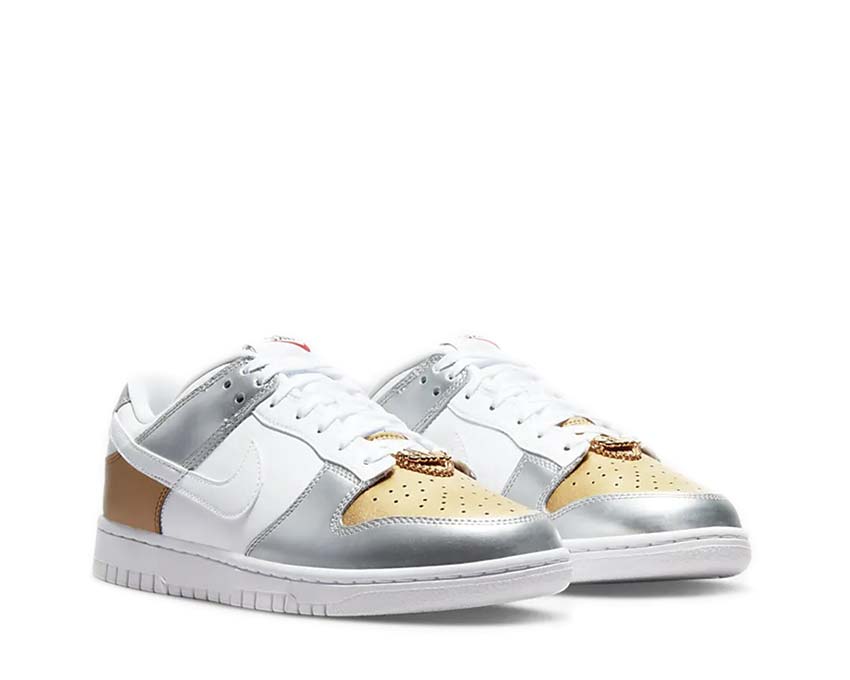 Nike Dunk Low SE Gold / White - Silver - University Red DH4403-700