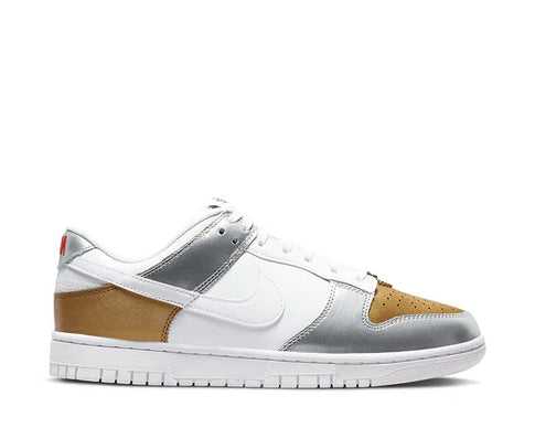 Nike Dunk Low SE Gold / White - Silver - University Red DH4403-700