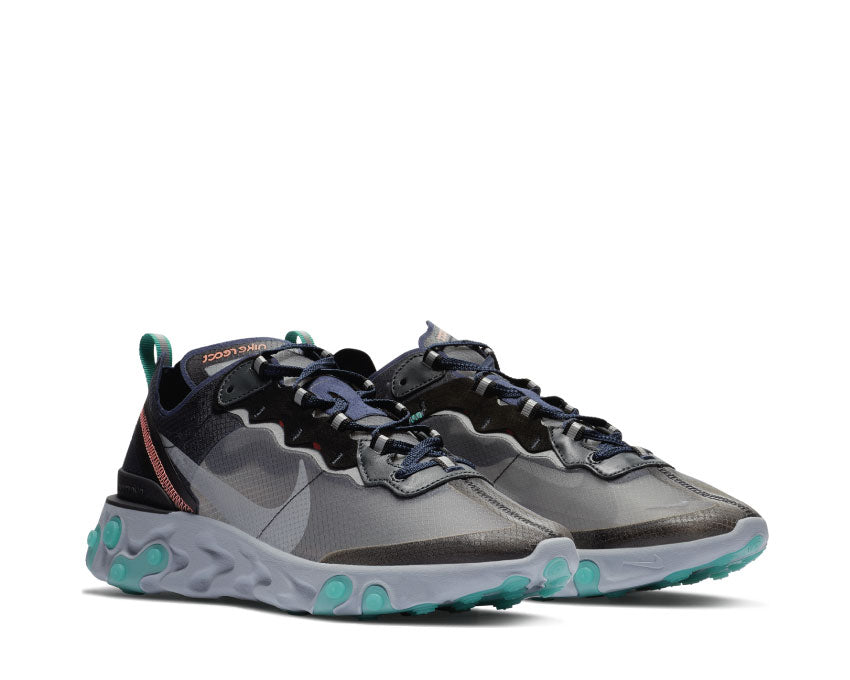 Nike React Element 87 Black Midnight Navy Neptune Green AQ1090-005