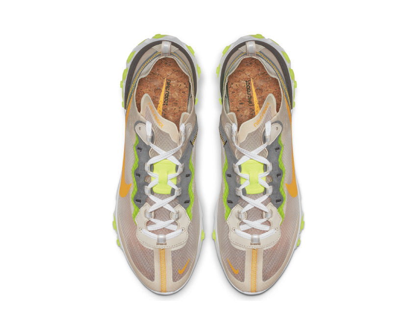 Nike React Element 87 LT Orewood Brn Laser Orange Volt Glow AQ1090 101