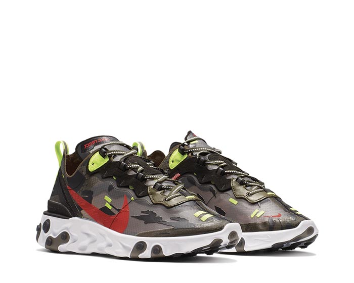 Nike React Element 87 Medium Olive Bright Crimson Black Volt CJ4988-200