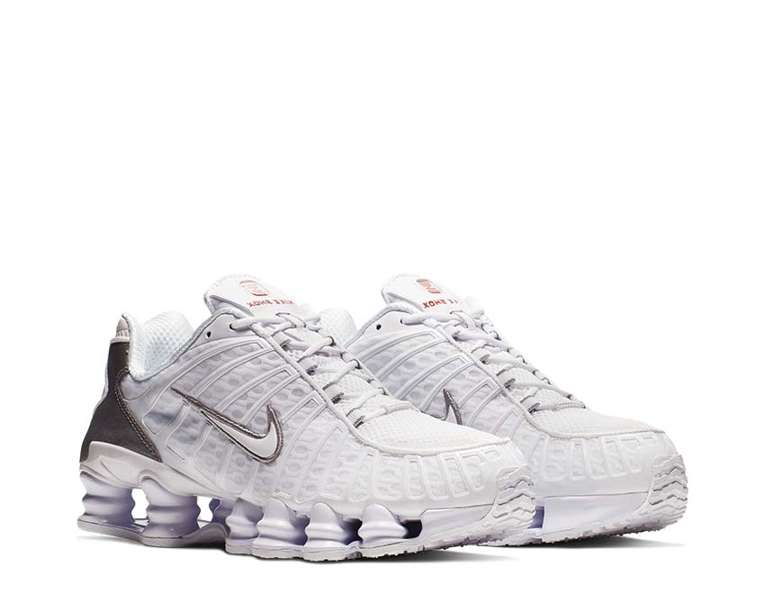 Nike Shox TL White Metallic Silver Max Orange AV3595-100