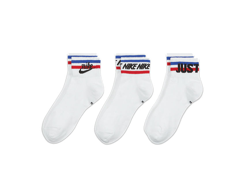 Nike U NSW Everyday Essential Socks White / Black - Game Royal - University Red DA2612-100