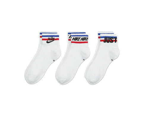 Nike U NSW Everyday Essential Socks White / Black - Game Royal - University Red DA2612-100