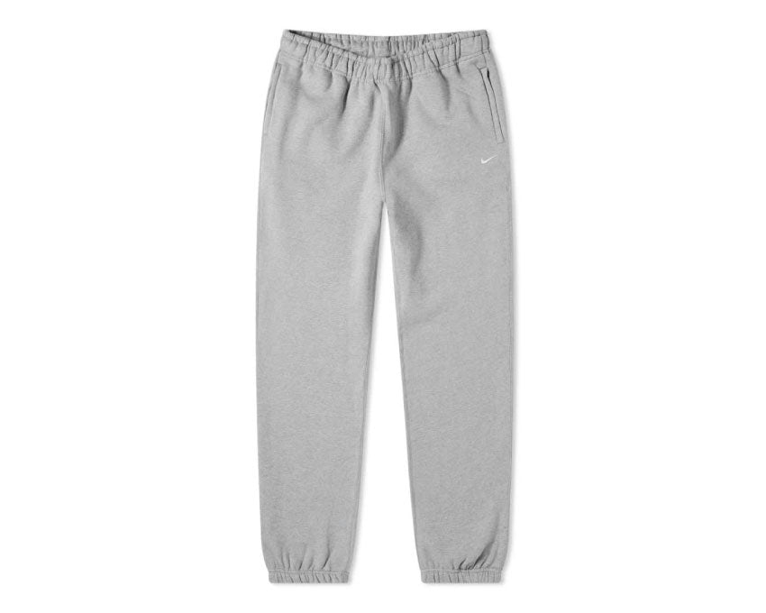 Nike Solo Swoosh Fleece Pants Grey - DK GREY HEATHER/WHITE