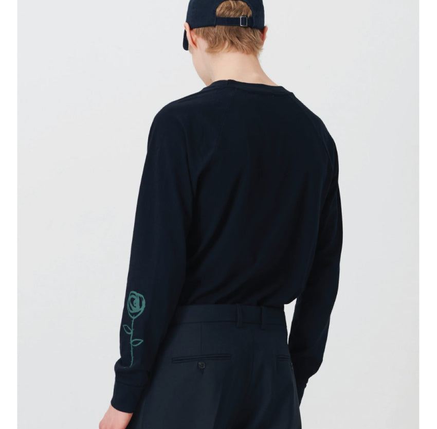 Wood Wood Han Long Sleeve Navy 11835410-2334