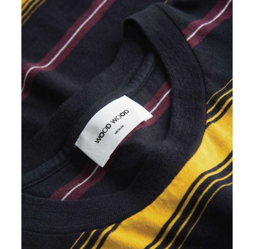 Wood Wood Perry T-shirt Yellow Stripes 11835727-2061