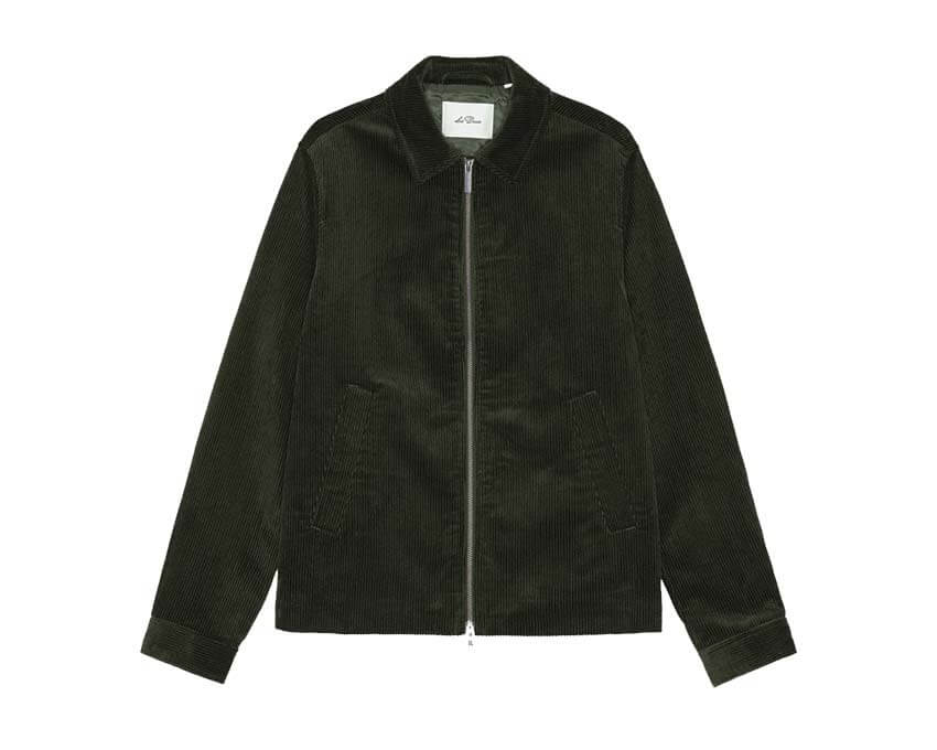 Les Deux Corduroy Zipper Coach Jacket "Rosin Green" - veste homme