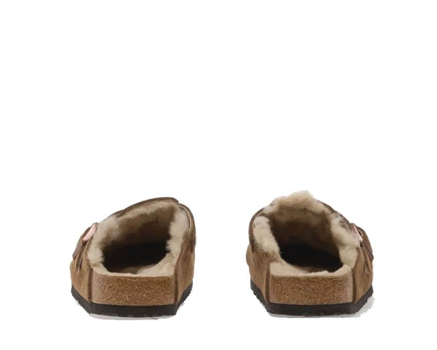 Birkenstock Boston Shearling Suede Leather "Dark Tea"