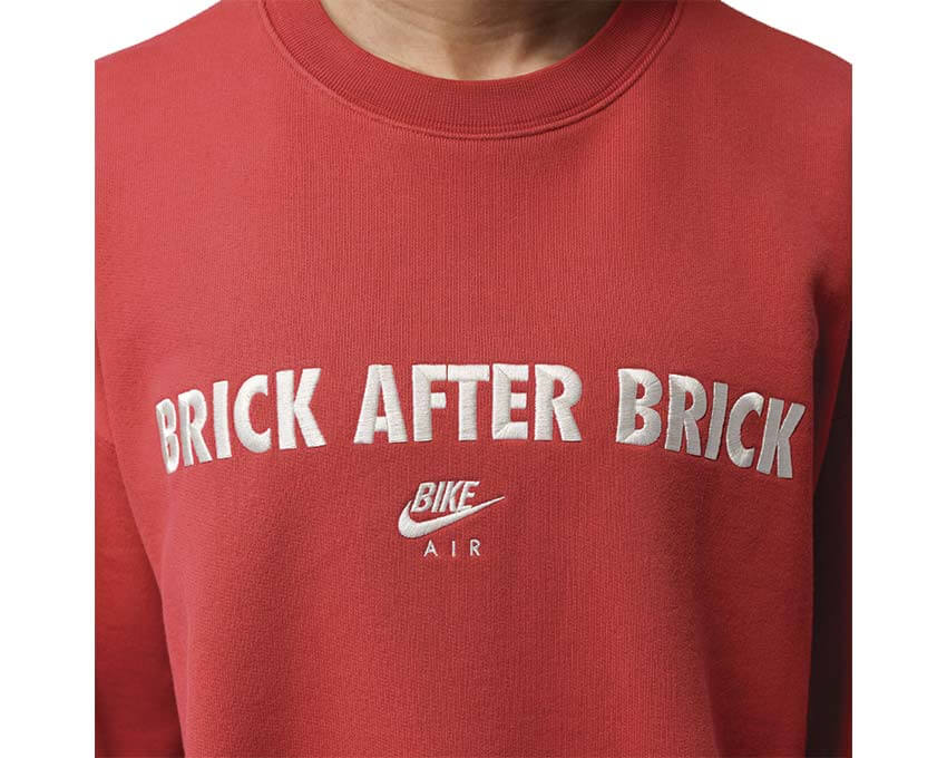 Jordan BIKE AIR x Nigel Sylvester Sweatshirt Cinnabar — Jordan Brand Stickerei Detail Herren