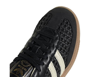 Adidas Samba OG W Core Black side view — black leather upper gum sole