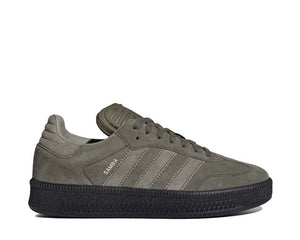 Adidas Samba XLG Olive Strata Silver Pebble — Damen Sneaker Plateausohle Leder