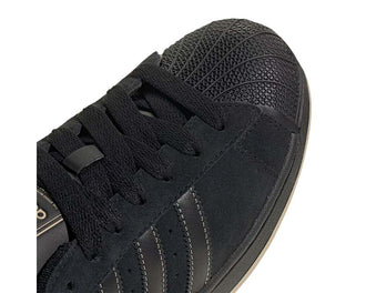 Adidas Superstar II Core Black vue latérale — coquille orteil iconique noir