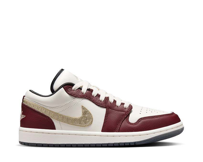 Air Jordan 1 Low SE Lunar New Year Sail / Metallic Gold Grain - Dark Team Red FJ5735-100