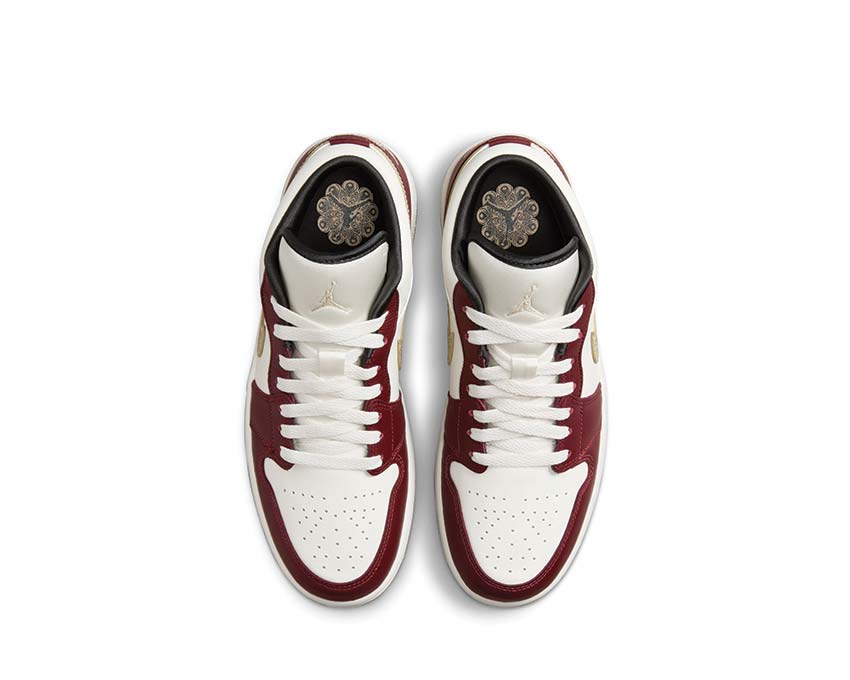 Air Jordan 1 Low SE Lunar New Year Sail / Metallic Gold Grain - Dark Team Red FJ5735-100