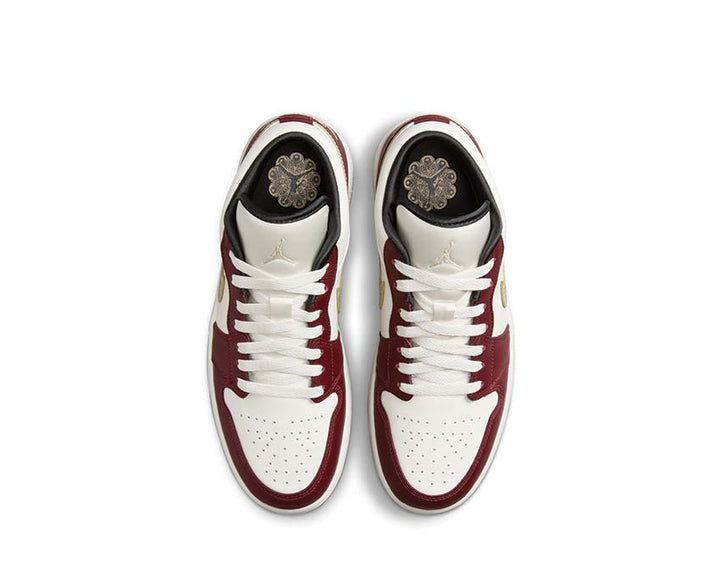 Air Jordan 1 Low SE Lunar New Year Sail / Metallic Gold Grain - Dark Team Red FJ5735-100