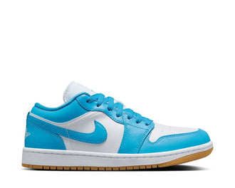 Air Jordan 1 Low Powder Blue White — women's sneaker leather powder blue