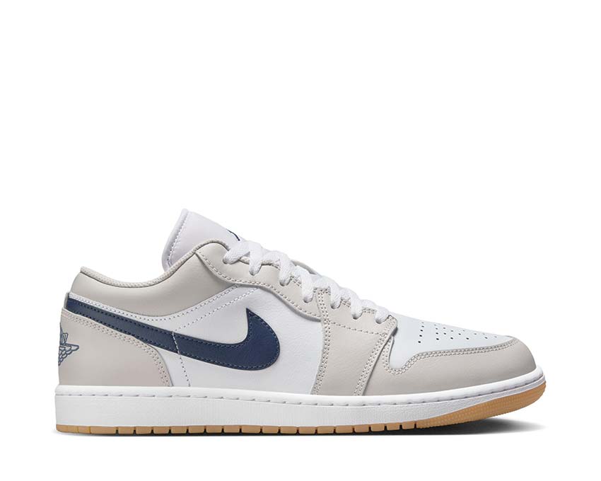  Air Jordan 1 Low White / Midnight Navy - Neutral Grey 553558-146