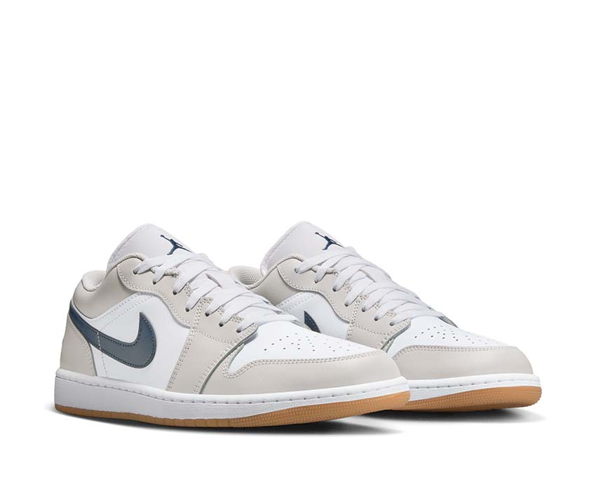 Air Jordan 1 Low White / Midnight Navy - Neutral Grey 553558-146