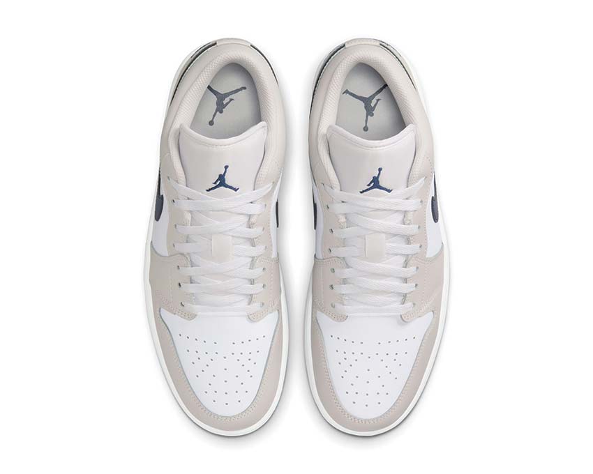  Air Jordan 1 Low White / Midnight Navy - Neutral Grey 553558-146