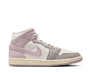 Air Jordan 1 Mid W Particle Rose — women's basketball sneakers dusty rose white