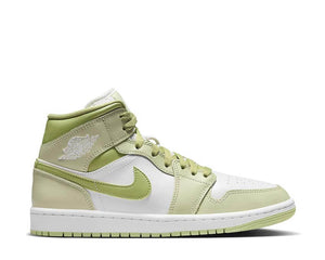 Air Jordan 1 Mid W Olive Aura — zapatillas mujer basketball verde oliva blanco