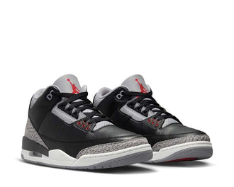 Jordan Air Jordan 3 Retro Black Cement side view — elephant print leather