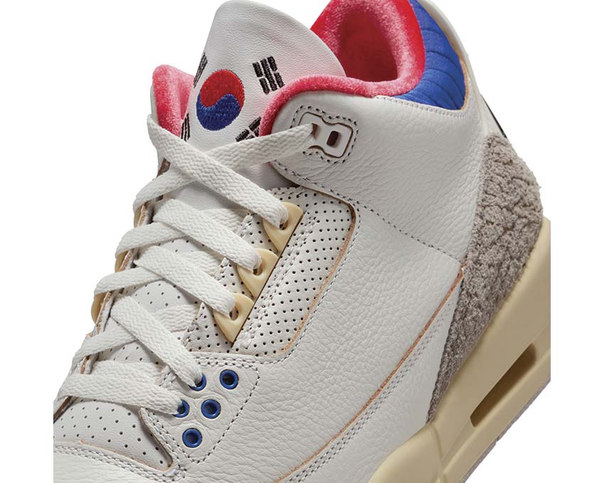  Air Jordan 3 Retro White / Black - Sport Royal - Challenge Red IB1482-100 