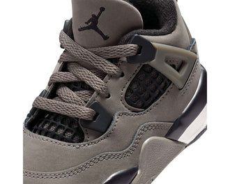 Air Jordan 4 Retro OG TD Cave Stone vista laterale — tomaia mesh beige Cave Stone bambino