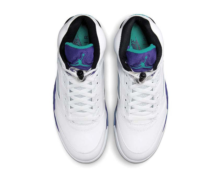 Air Jordan 5 Retro OG White/New Emerald-Grape Ice-Black HQ7978-100 