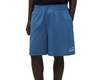 Arte Birds Logo Shorts Azul vista lateral — shorts hombre corte relajado