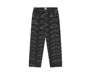 Arte Heart Printed Pants Black SS25-006P.1