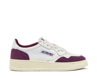 Autry Medalist Low W Goat Suede White Scarlet — sneaker donna pelle retro sport