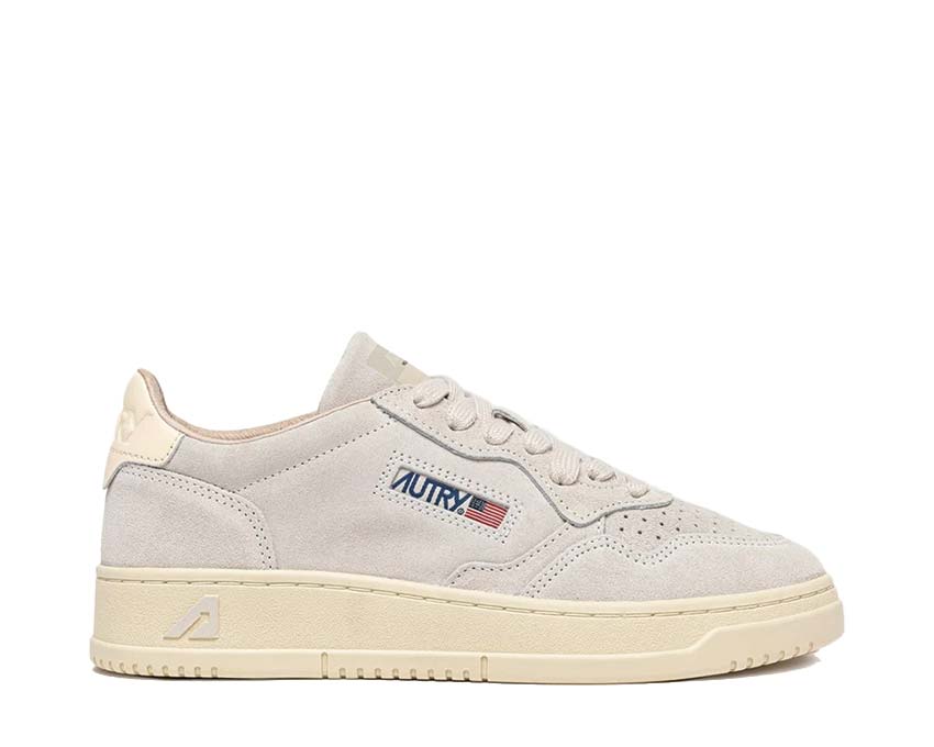 Autry Medalist Low Marble / Off White Suede AULMUH01 