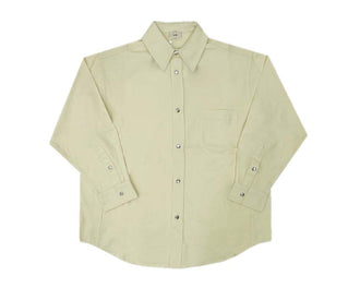 Autry Overshirt Jacket Crema — giacca camicia cotone premium crema logo ricamato Autry