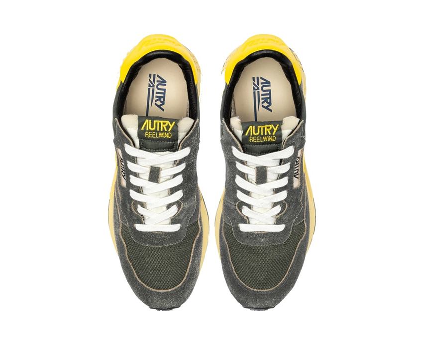 【AUTRY 】REELWIND スニーカー ブラック イエロー Autry Reelwind Low Deep Sugar Green | NOIRFONCE