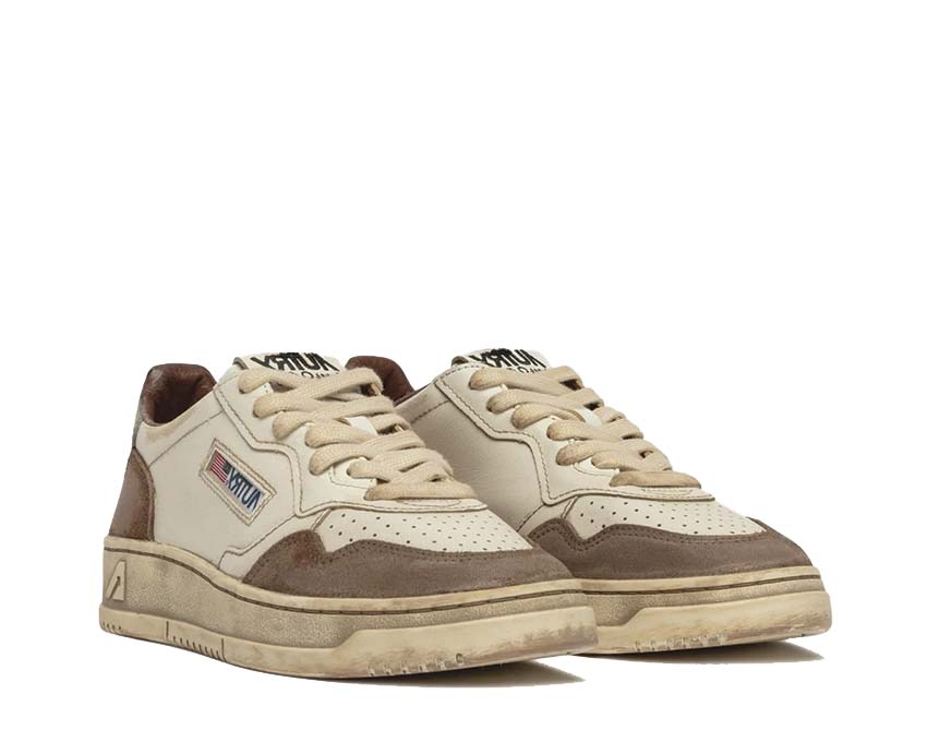  Autry Super Vintage Low White / Silver Leather - Burned Suede AVLMLS09