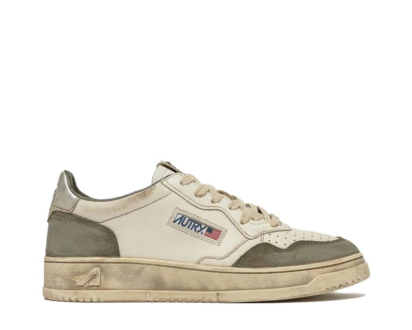  Autry Super Vintage Low White / Silver Leather - Lizard Suede AVLMLS10
