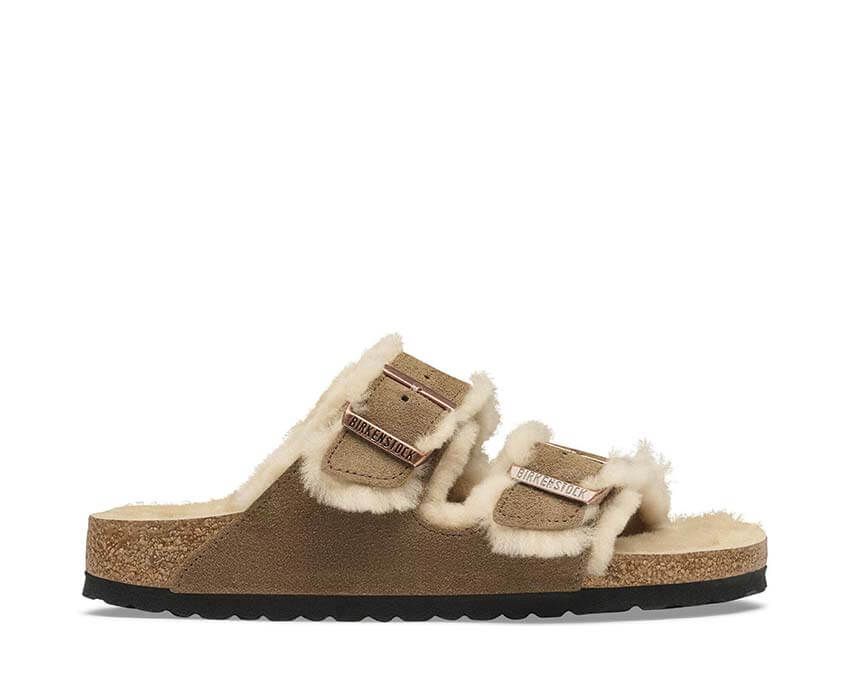 Birkenstock Arizona Shearling "Dark Tea" - sandales unisexe