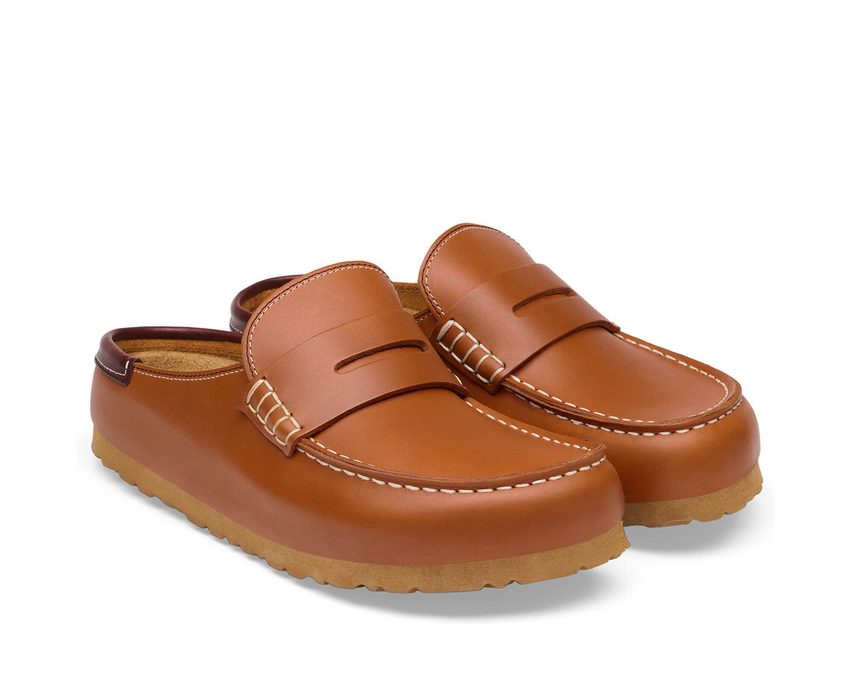 Birkenstock Naples Wrapped Double stitch Leather "Cognac"