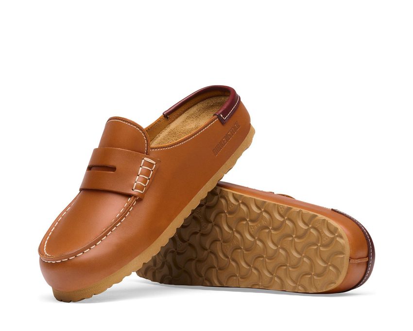 Birkenstock Naples Wrapped Double stitch Leather "Cognac"