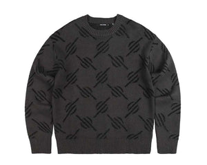 Daily Paper Tevin Monogram Knit Sweater Grey — unisex knit sweater monogram