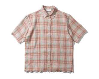 Edmmond Studios Crafty Shirt blu — camicia uomo motivo artigianale in cotone