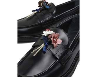 Filling Pieces Loafer Bouquet Black vue latérale — cuir pleine fleur
