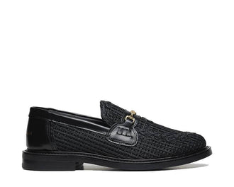 Filling Pieces Loafer Panier Black — loafer unisexe tressé noir artisanal