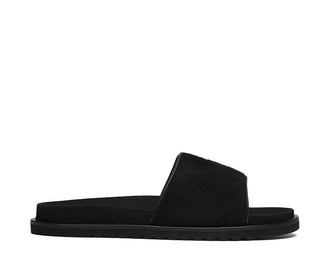 Filling Pieces Pool Slide Knot Black — sandalia hombre cuero nudo lujo