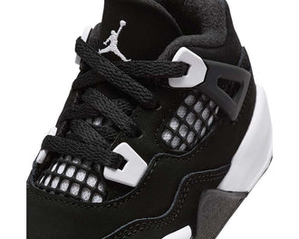 Jordan 4 Retro TD Black Seitenansicht — Leder schwarz Kinder Jordan 4